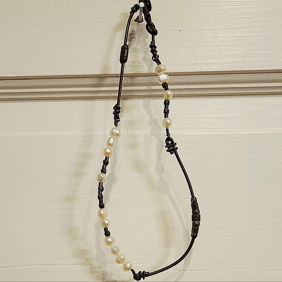 Jewelry - Pearl, Sterling and Brown Beaded Necklace